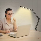 LEDs Desk Lamp With Clamp Eye-Caring Dimmable Reading Light For Home Office New