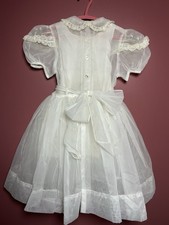 Custom Made Flower Girl/first Communion Dress And Full Slip/pedicoat Girls 6-7