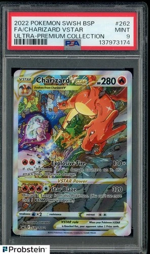 2022 Pokemon SWSH BSP #262 FA/ Charizard VSTAR Ultra Premium Collection PSA 9