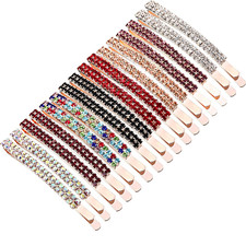 Yaomiao 16 Pieces Rhinestone Bobby Pins Double Row Decorative Fancy Hair Clips H