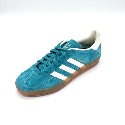 adidas Gazelle Indoor Herren Sneaker Turnschuhe JQ8391 Türkis Leder Gr. 42 Neu