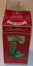 Vintage Sealtest Homogenized Vitamin D Milk 1/2 Half Gallon Egg Nog Ad Carton