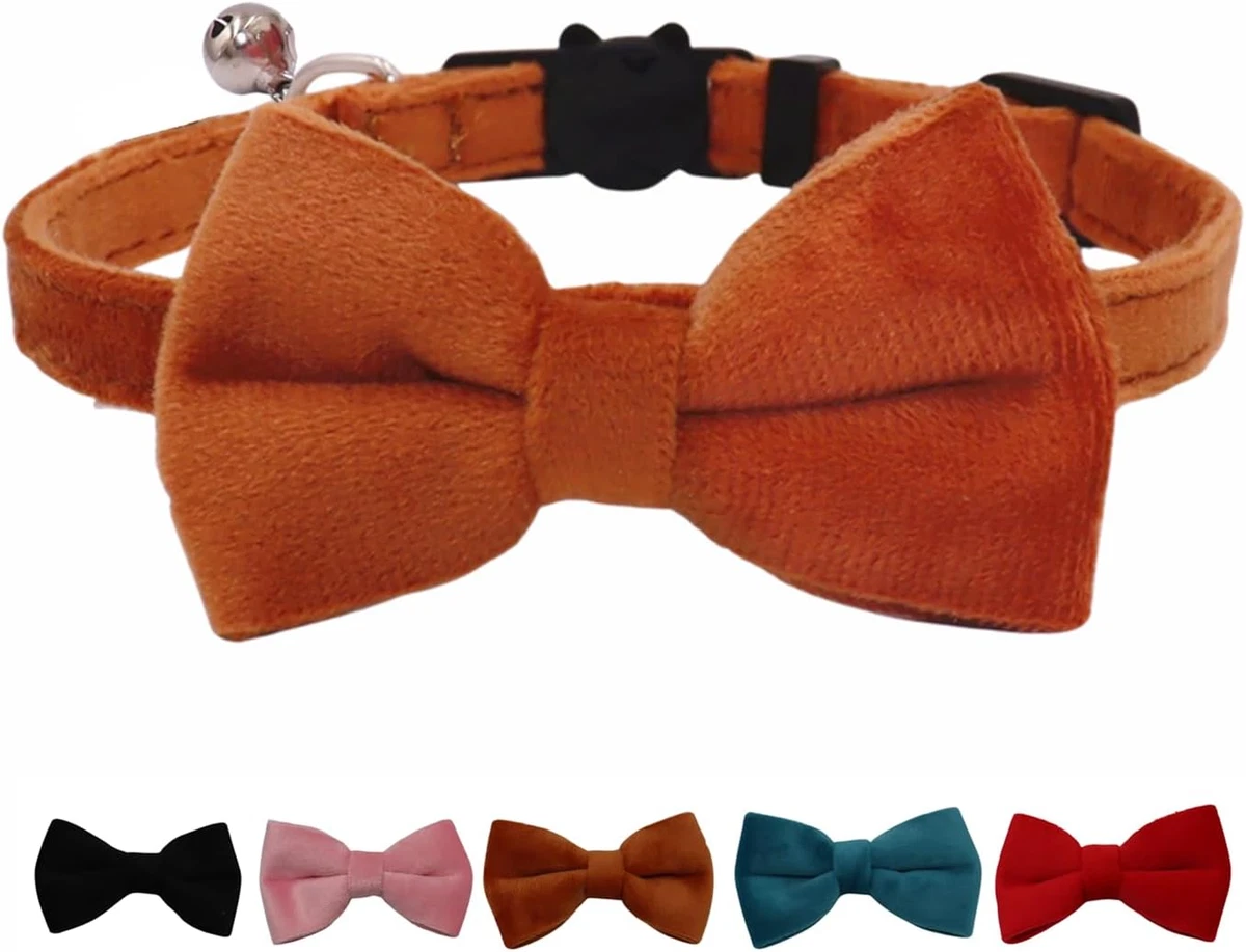 Collar De Gato De Halloween Con Lindo Corbatín Y Campana Para Gatito