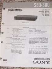 Sony SEQ-300/401 Graphic Equalizer Service Manual