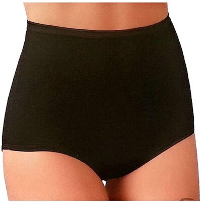 2 JADEA High Waist Soft Stretchy Cotton Comfort Briefs Sz 9 BLACK Art 05