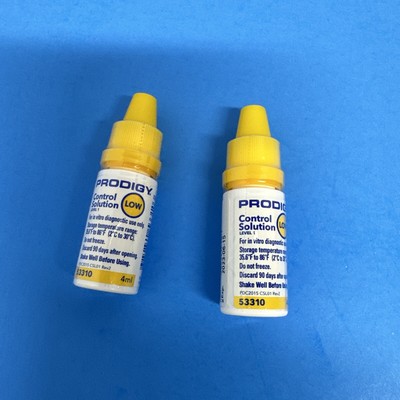 2 Prodigy Glucose Control Solution Low Exp: 06-16-2023 & 11-03-2023. New.