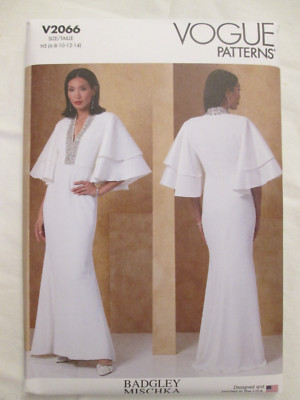 Vogue 2066 Badgley Mischka Lined Dress Pattern 6-14 Bridal Wedding UC FF Beaded