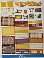 HELLO WEEKEND Stickers(32pc) Autumn•Fall•Leaf•Planner •Calendar•Journaling•Label