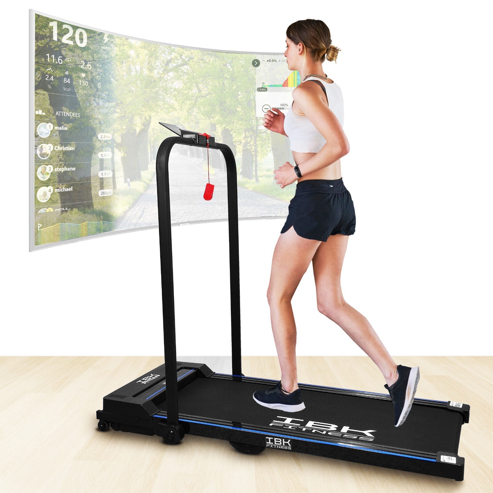 TAPIS ROULANT ELETTRICO PIEGHEVOLE SALVASPAZIO BLUETOOTH APP SMARTWATCH CARDIO