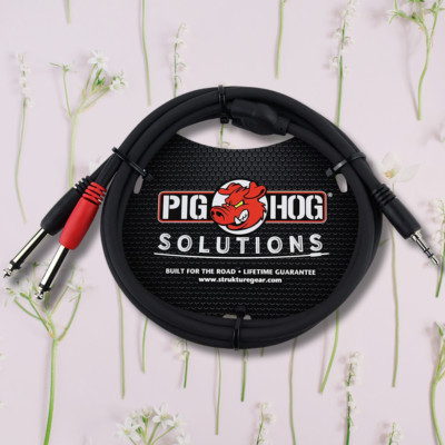 Pig Hog PX-35T4M 3.5mm TRS to 1/4'' Mono Instrument Cable, 10 Feet