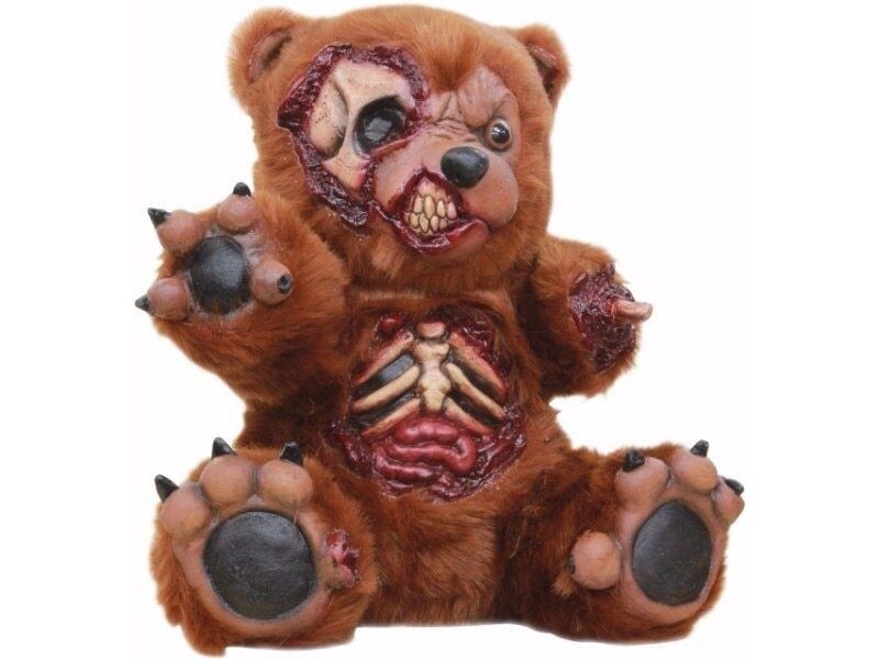 Zombie Teddy Bear Mask Adult Brown Bloody Zombie Teddy Bear Mask Adult Brown Bloody
