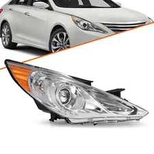 For 2011-2014 Hyundai Sonata Chrome Housing Headlight Assembly Passenger Side