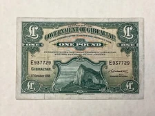 ~  Gibraltar 1958 - One Pound £1 Banknote