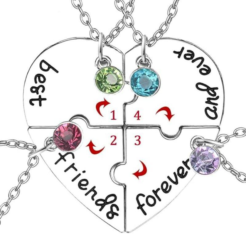Jewelry Necklaces Heart Lover 4 P Romantic Multicolor Stainless Steel Valentine