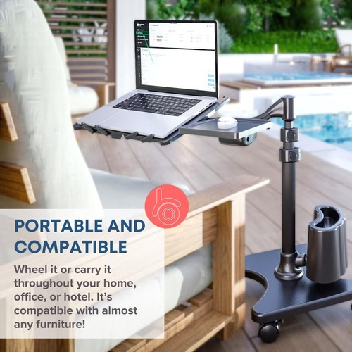 LEVO G2 Rolling Laptop Workstation Stand Cart Desk for Laptops, Books, Tablet... - Picture 4 of 5