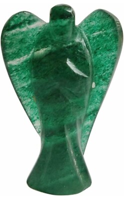 Natural Green Jade Stone Figurine Wings Healing Metaphysical 40MM Angel