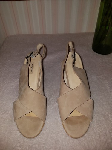 Paul Green Retro Cross Strap Slingback Sandal Block Heel SUEDE SIZE 8.5 $328 - Picture 2 of 12