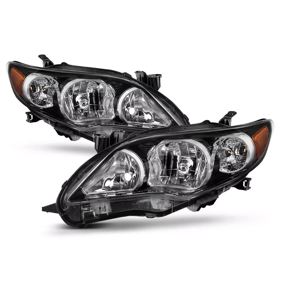 Fit 2011-2013 Toyota Corolla S XRS Black Headlights Headlamps LH RH 8111002B60 - Image 2 of 4