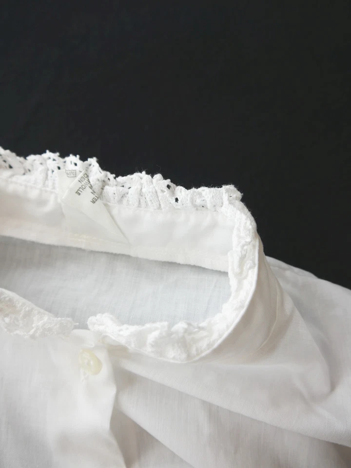 Gr.42 Dirndlbluse weiß Bluse für Dirndl C&A Baumwollmischung Spitze B10303 - Bild 4 von 4