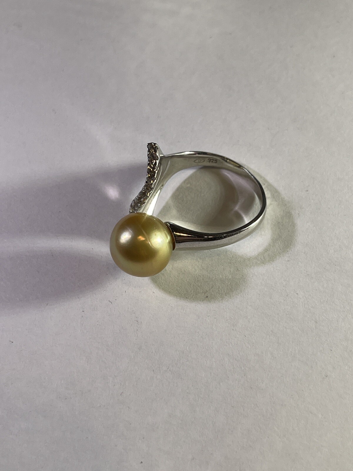 Sterling Silver Adjustable Pearl Ring - image 2