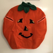 Child's Handmade Pumpkin Halloween Costume with Trick or Treat Bag  Flashlight
