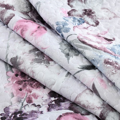 Floral Coverlet Bedspread Set Queen King Size Quilted Patchwork Bed Pillowcase - Picture 9 of 12