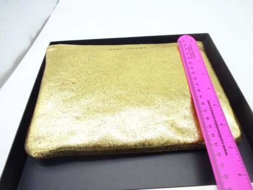 Neiman Marcus Leder Marc Jacobs Designer Metallic Gold Clutch Handtasche Tasche (QP) - Bild 6 von 6