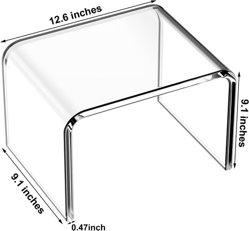 12" Acrylic Step Stool - Lightweight, Modern Foot Stool for Bathroom & Display - Picture 5 of 11