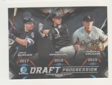 2019 Bowman Chrome DRAFT PROGRESSION JAKE BURGER NICK MADRIGAL ANDREW VAUGHN RC