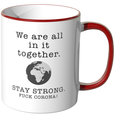JUNIWORDS Tasse ''We are all in it together'' Geschenk Geburtstag Ostern Gesund
