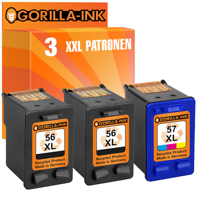 3 Druckerpatronen XL für HP 56 & 57 PSC 1315 V PSC 1100 1110 1110V 1110XI 1200