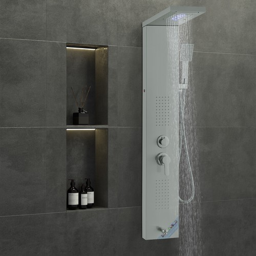 VEVOR Shower Panel Tower System Jets LED Stainless Steel 5 Modes Rain Waterfall - Picture 8 of 12