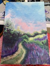 Lavender Fields Painting 20x25 cm Beautif…