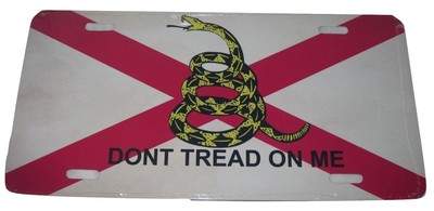 Alabama Flag with Gadsden License Plate 6x12 Aluminum Car Tag Novelty Plate