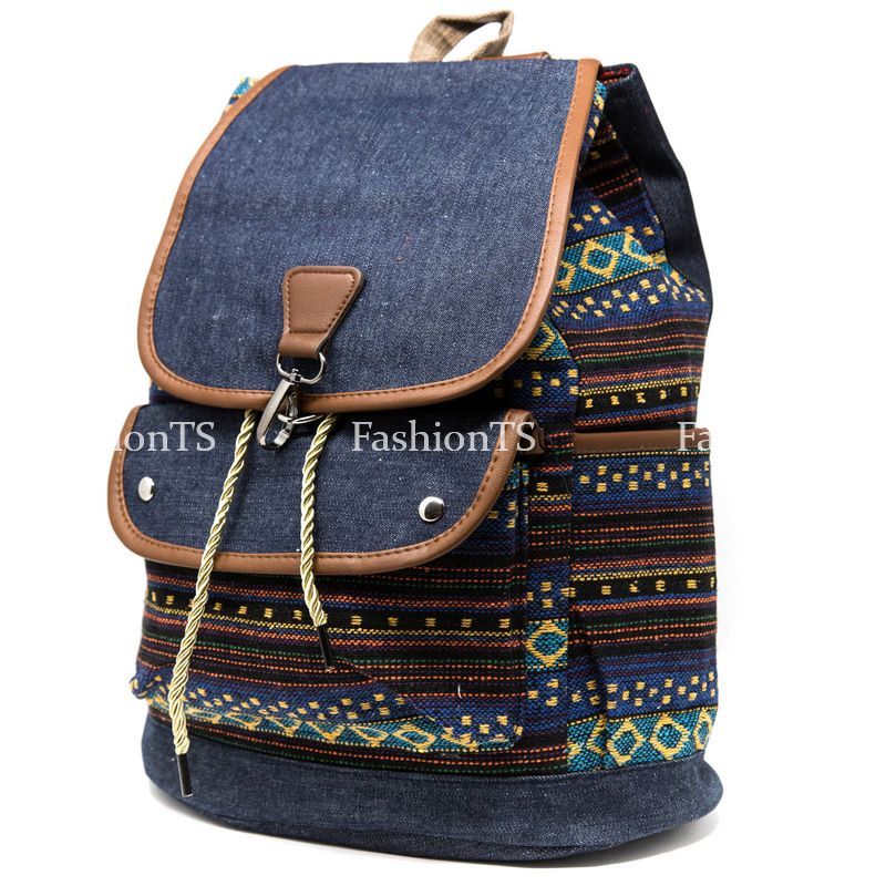 Women Canvas Backpack Fashion Shoulder Bag Travel School Bag For Teenage Girl Ru Women Solid Color School Bag for Teenage Girls Shoulder  main image 2
