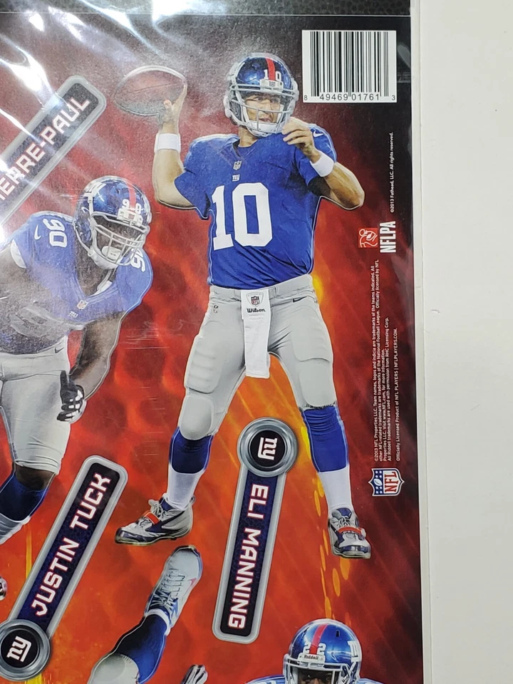Conjunto de calcomanías de pared para habitación Fathead NFL Team 2013 New York Giants Eli Tuck nuevo Foto 3 de 4
