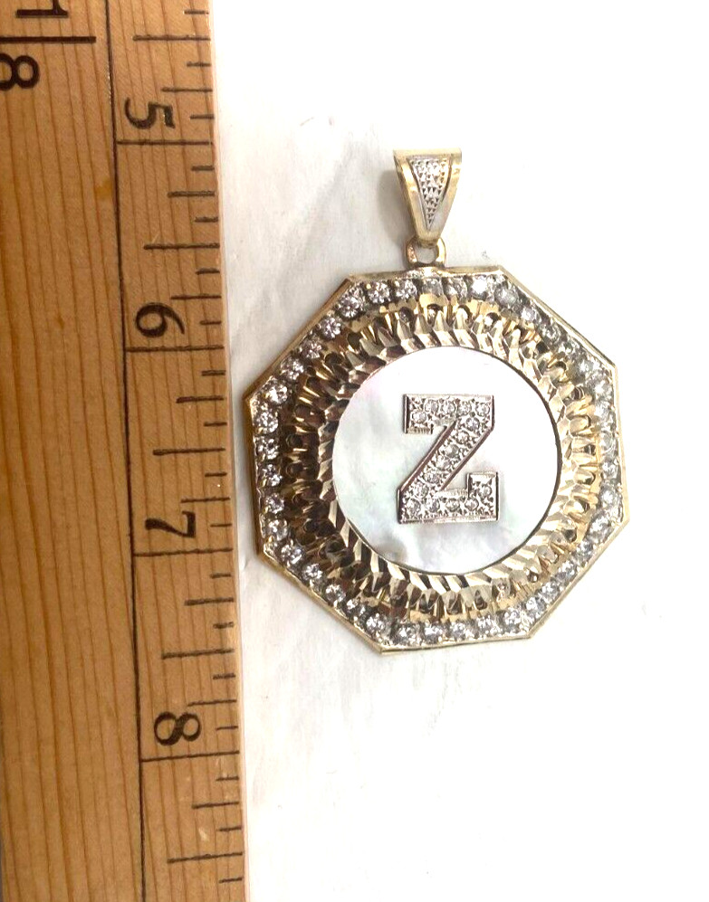 Yellow Gold Solid 10Kt Octagon Custom Men Pendant… - image 8