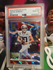 2020 Donruss Elite RED /399 Justin Herbert RC Rookie #104 PSA 10 GEM Mint