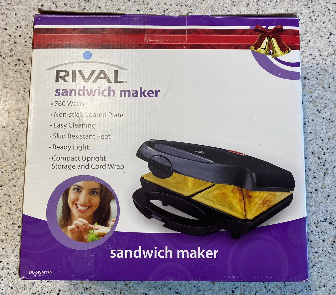 Rival Sandwich Maker Model DC-SWM170 Dual sandwiches