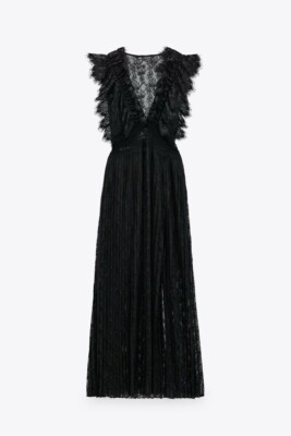 alexa chung lace dress Alexa Chung Just Wore a Chic Fringe Dress With Heels in Paris