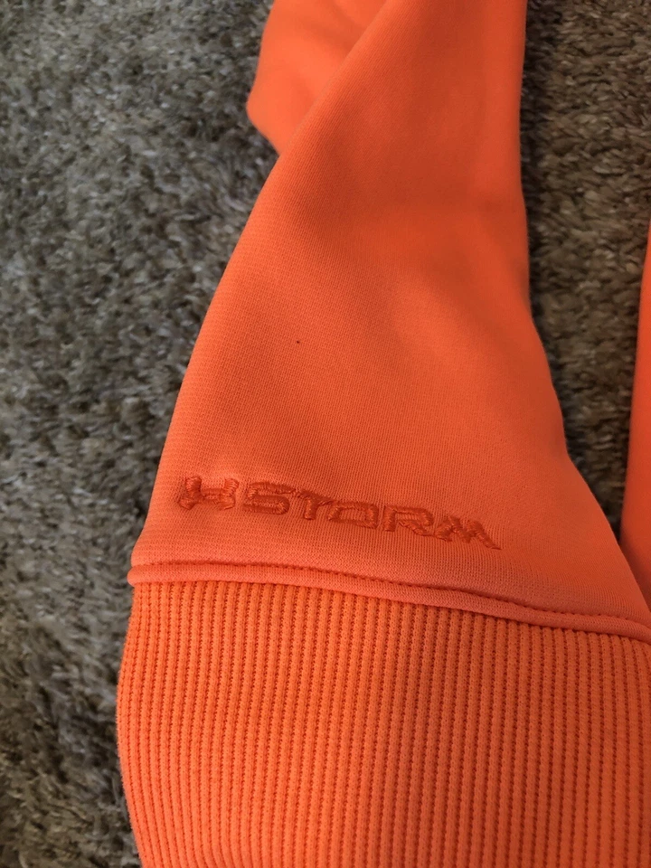 UNDER ARMOUR Storm NARANJA BRILLANTE Sudadera con Capucha Mediana Caza Pesca Cremallera Rota Foto 4 de 4