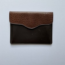 porte monnaie maroquinerie cuir marron Longchamp Paris France (12,1/9,1 cm)