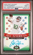 2020 Leaf Valiant JUSTIN HERBERT All-American Autograph PSA/DNA Cert Mint 9 PSA