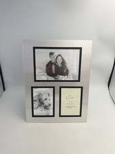  CARR BURNES OF BOSTON SILVER TONE METAL GLASS 3 PICTURES PHOTO FRAME FREE STAND