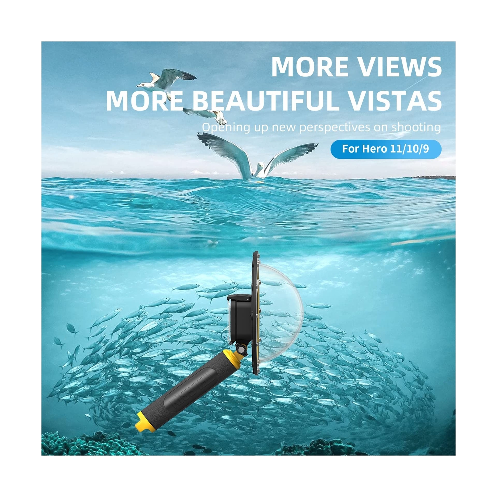 TELESIN 6 inches Dome Port Lens for GoPro Hero 11 Hero 10/9 Black