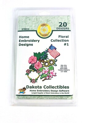 VTG Dakota Collectible Floral Collection Designs Home Embroidery Floppy Diskette