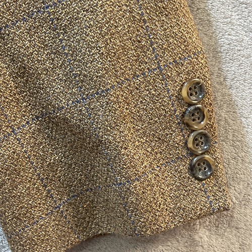 Alan Flusser Silk Wool Tweed 3 Button Sport Coat 42R Brown Herringbone Windowpan - Picture 2 of 22