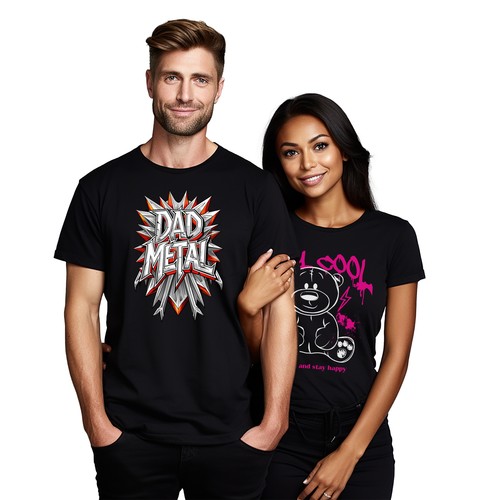 Dad Metal Shield Funny T-shirt - Unleash the Dad Metal Power! 100% Cotton, Funny - Picture 10 of 46