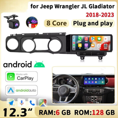 128g For Jeep Wrangler Jl Gladiator Android 12 Car Radio Carplay Stereo Gps Navi
