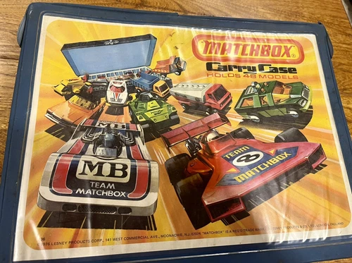 Vintage 1976 Matchbox Case with 48 Hot Wheel, Matchbox & PlayArt Cars From 70s